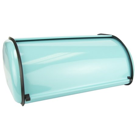 HDS TRADING Roll Up Lid Steel Bread Box, Turquoise ZOR96019